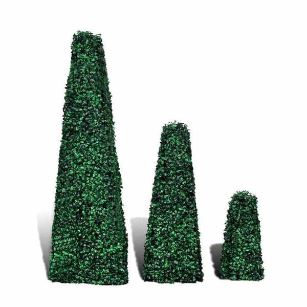 Maison Exclusive - Set med 3 konstgjorda pyramidformade buxbom