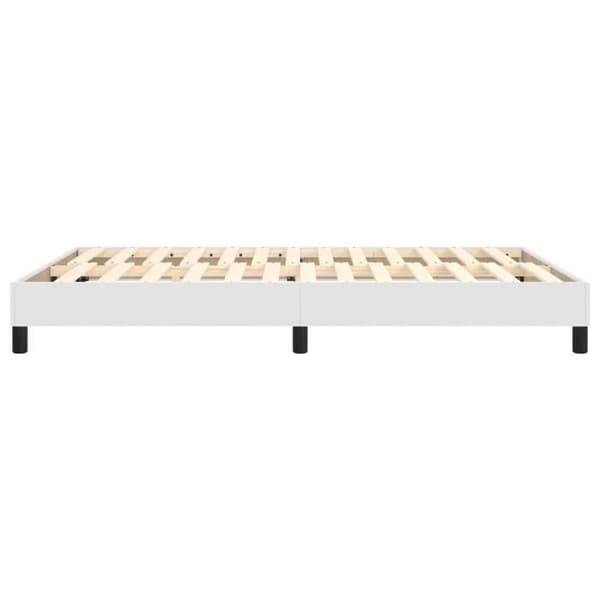Sengestel - EKSKLUSIV HUS - 140x190 cm - Hvid kunstlæder - Robuste ben - Krydsfiner lameller Vit