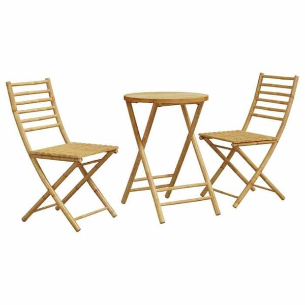 Ensemble bistro - EXKLUSIVT HUS - Bistro-set 3 delar - Fällbar bambu - Vattentålig - 2 personer