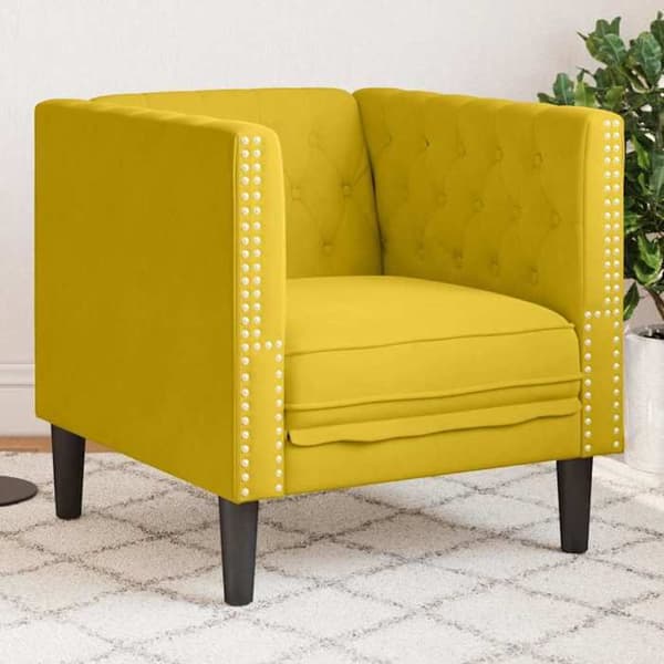 Maison Exclusive - Chesterfield stol i gul velour