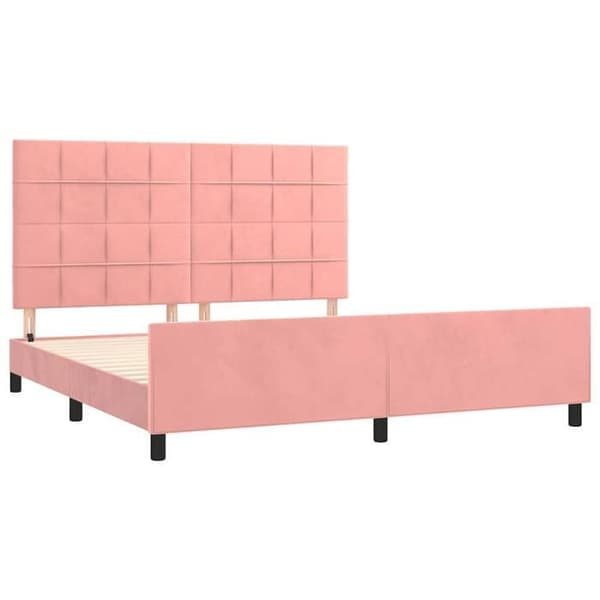 Maison Exclusive - Sängram utan madrass rosa 160x200 cm sammet