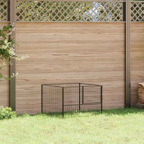 Hundehus - Eksklusivt Hus - Robust Stål - 100 x 100 x 70 cm - Sort Svart