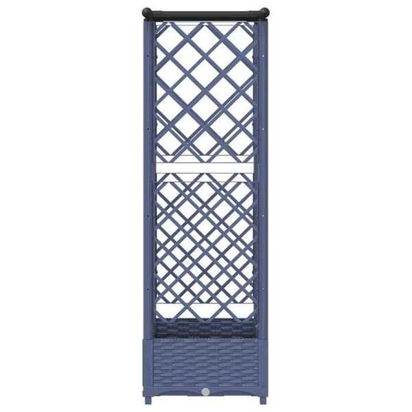 Maison Exclusive - Høj Seng med Gitter og Grå Tag 124 x 40 x 121 cm PP Grå