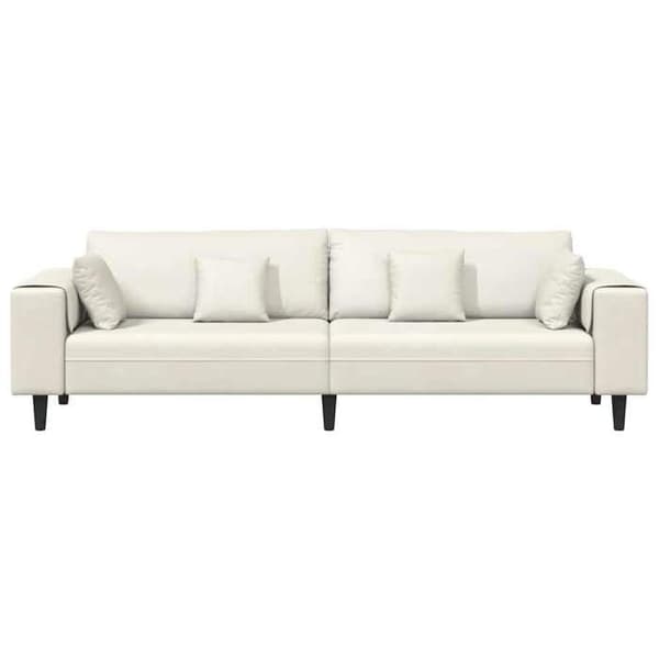 Divaani - MAISON EXCLUSIVE - 250x77x76 cm - Kermanvärinen sametti - Jousityyny - Vahva vaneri Grädde