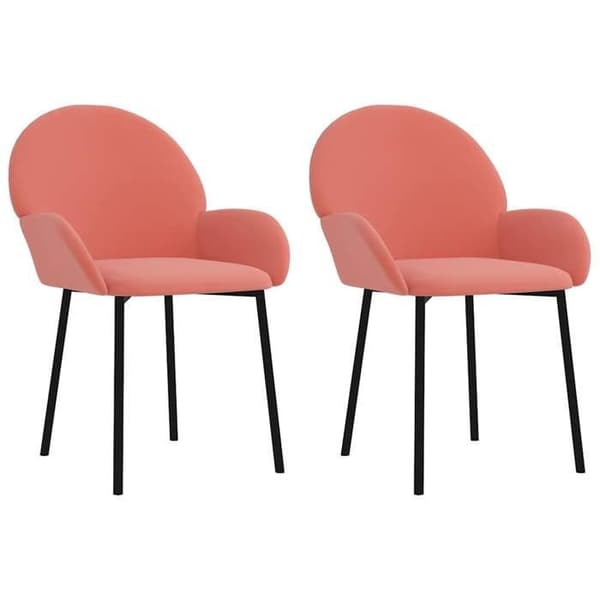Maison Exclusive - Matstolar set om 2 Rosa Sammet