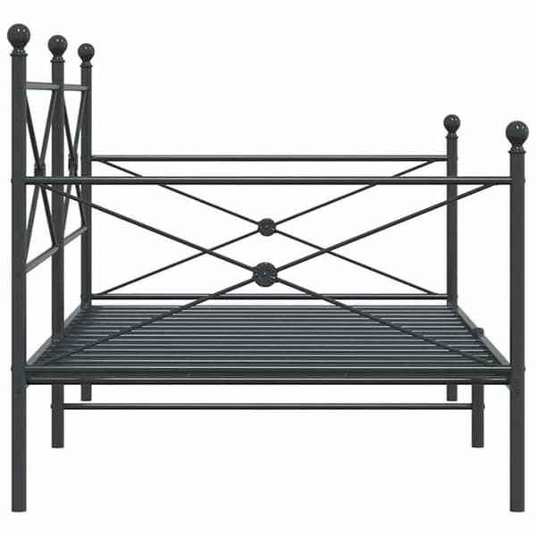 Seng i dag - EKSKLUSIV HUS - 100 x 190 cm - Sort stål - Inkluderet lamelbund - Opbevaring under sengen
