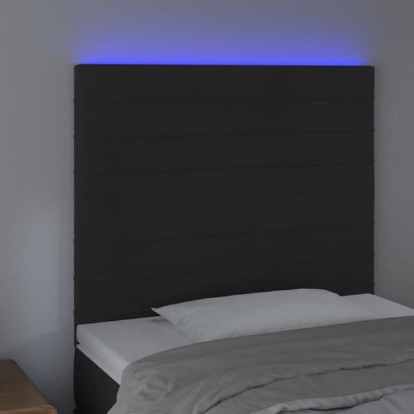 Maison Exclusive - LED Hovedgærde Sort 80x5x118/128 cm Velour svart