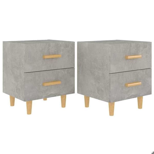 Maison Exclusive - Yöpöydät 2 kpl Harmaa betoni 40x35x47,5 cm