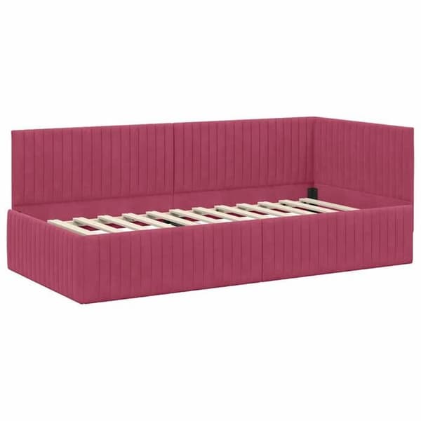 Maison Exclusive - Hörnsängram Bordeaux 90 x 200 cm Sammet Bordeaux