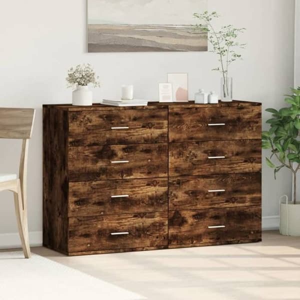 Buffé - EXKLUSIVT HEM - 2 st - Rökek - 60 x 39 x 80 cm - Ingenjörsträ Rökt ek