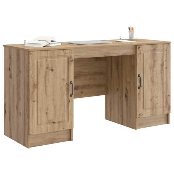 Maison Exclusive - Håndlavet egetræskontor 142,5 x 50 x 75 cm Ingeniørtræ