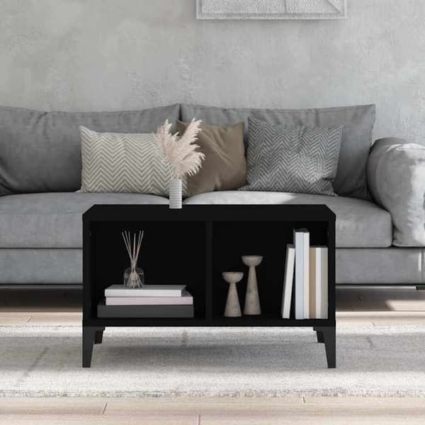 Maison Exclusive - Lavt bord Sort 60x50x36,5 cm Ingeniørtræ