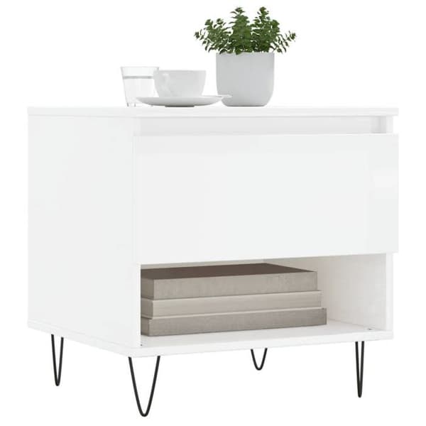 Maison Exclusive - 2 st soffbord vit glansig 50x46x50cm ingenjörsträ