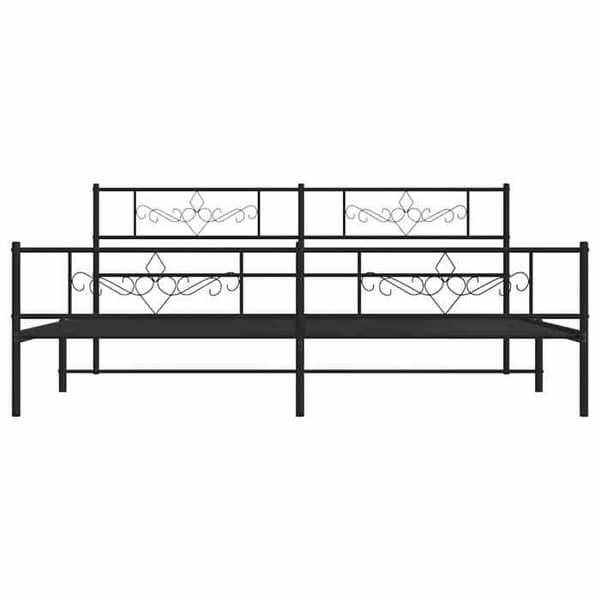 Maison Exclusive - Metal sengestel uden madras med sorte ben 193x203cm
