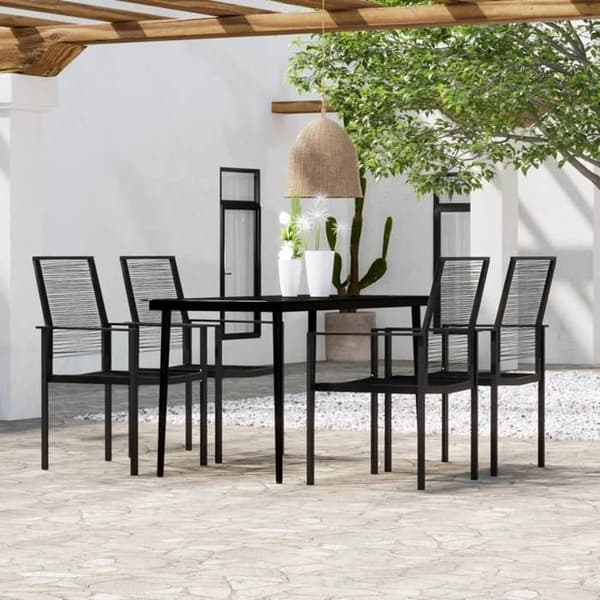 Maison Exclusive - Have spisebordssæt 5 stk Sort