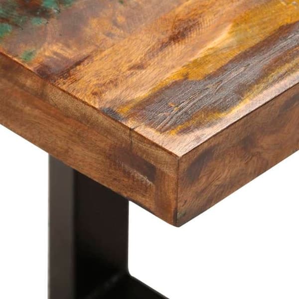 Maison Exclusive - Bænk 110 cm Solid genbrugstræ og stål kastanj