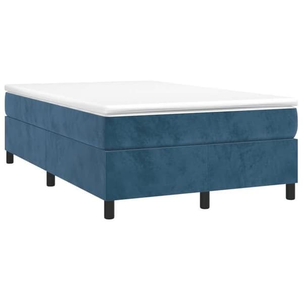 Maison Exclusive - Sängram med mörkblå lameller 120x200 cm sammet mörkblå