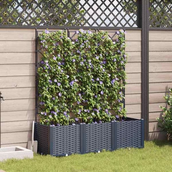 Maison Exclusive - Trädgårdskrukor 3 st Grå 120 x 40 x 143 cm PP
