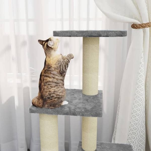 Maison Exclusive - Kattträd med sisal klöstrumpor Ljusgrå 92 cm ljusgrått