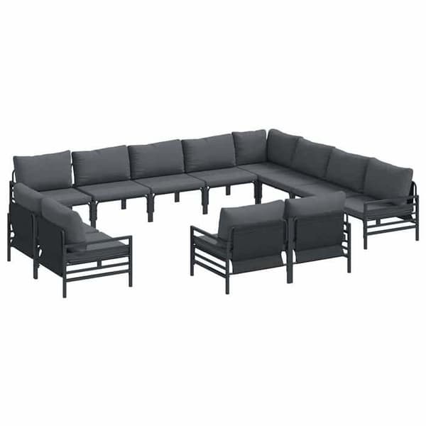 Maison Exclusive - 12 osan musta terassikalustesetti Svart
