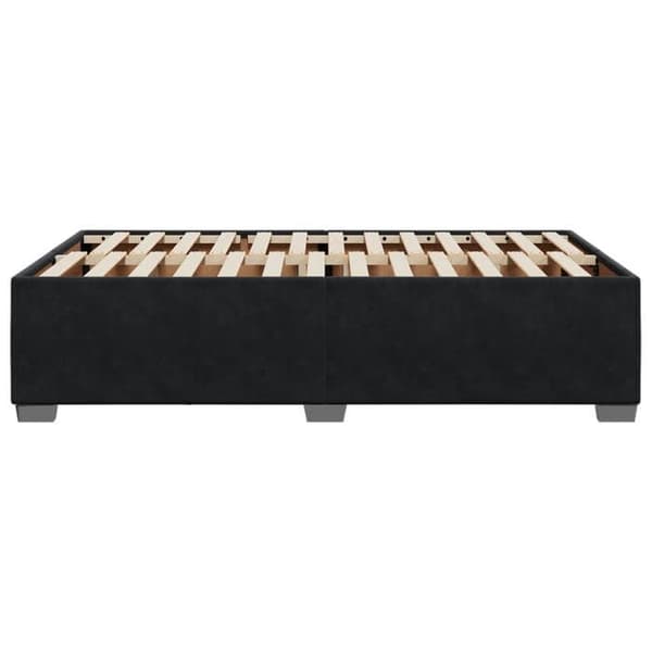 Sengestel - EKSKLUSIV HUS - 120x190 cm - Sort velour - Lamelseng - Robuste ben Svart