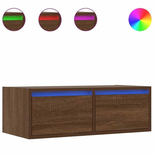 Maison Exclusive - TV-möbel med LED-lampor ekbrun 75x35,5x25 cm
