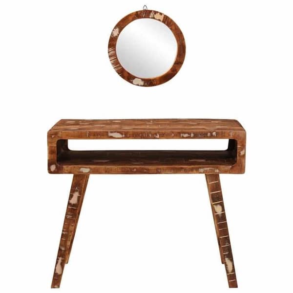 Maison Exclusive - Sminkbord Brun 90 x 76 x 45 cm Återvunnet Trä Solid brun