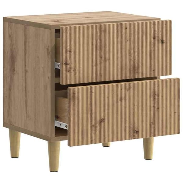 Maison Exclusive - Natbord 2 dele Håndlavet Eg 43 x 34,5 x 48 cm