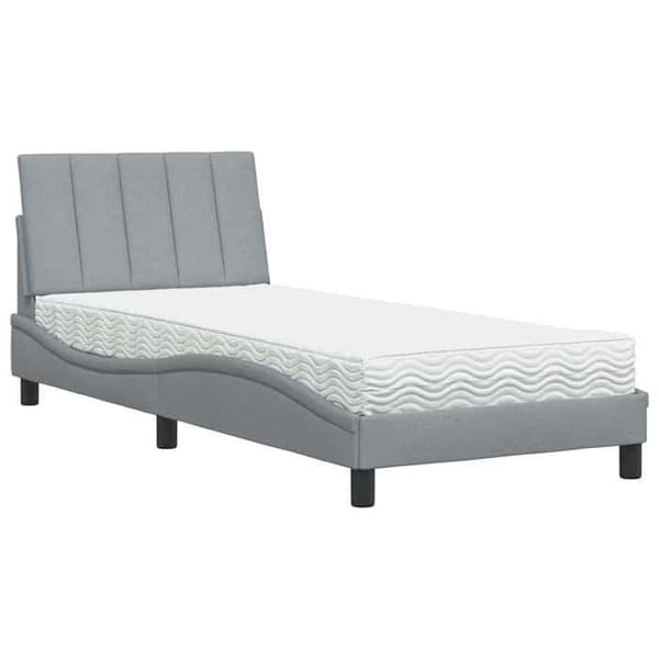 Maison Exclusive - Hanko vaaleanharmaa sänky patjalla 90x190 cm kangas