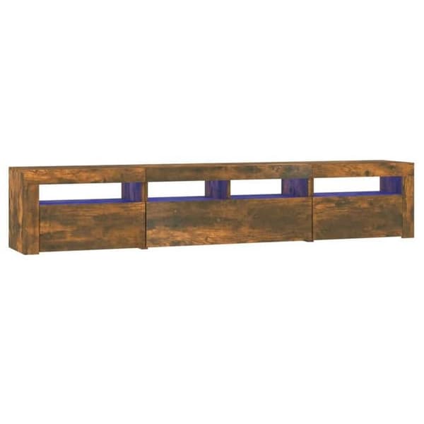 Maison Exclusive - TV-møbel med LED-lys Røget eg 210x35x40 cm