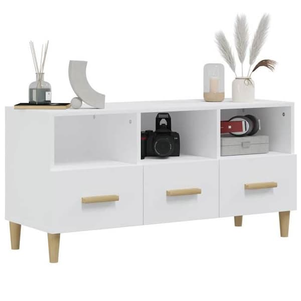 Maison Exclusive - TV-möbel Vit glans 102x36x50 cm Ingenjörsträ