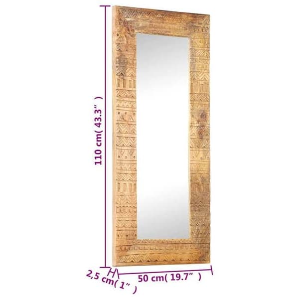 Maison Exclusive - Handgjord spegel 110x50x2,5 cm i solid mangoträ