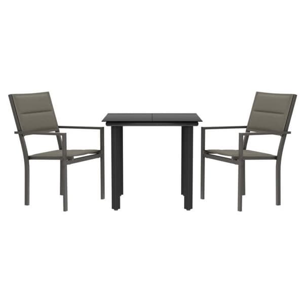 Maison Exclusive - Trädgårdsset 3 delar svart textilene och stål