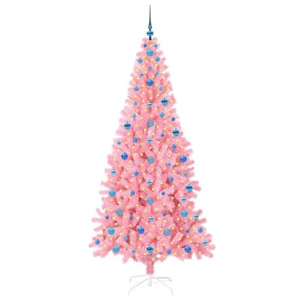 Maison Exclusive - Vaaleanpunainen joulukuusi 210 cm PVC
