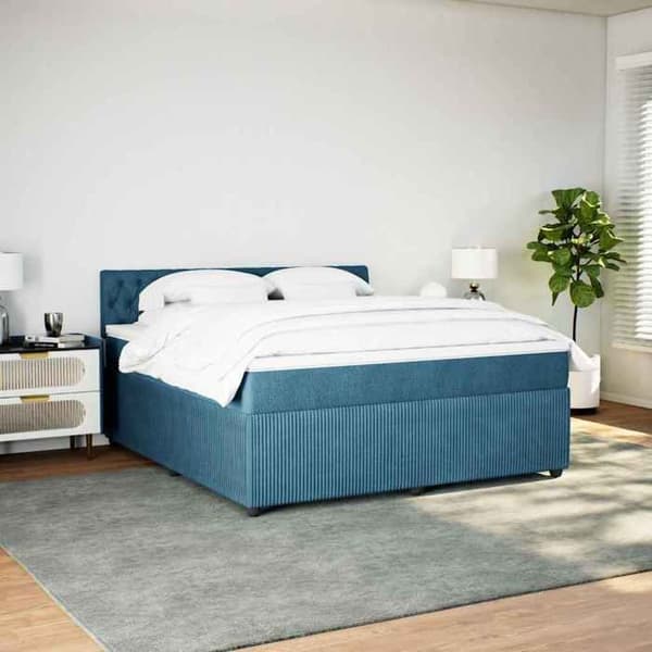 Maison Exclusive - Rullapeti ja sininen patja 180x200 cm samettia