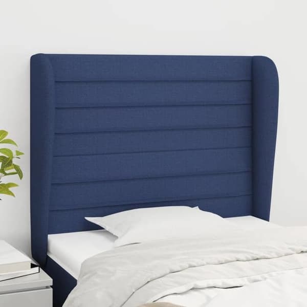 Maison Exclusive - Päätylevy korvilla Sininen 93x23x118/128 cm Kangas Blå