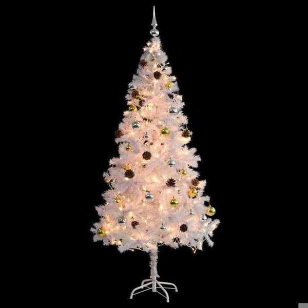 Konstgjord julgran - EXKLUSIV HEM - 180 cm - Förbelyst 200 LED - 4 effekter - IP44 Vit