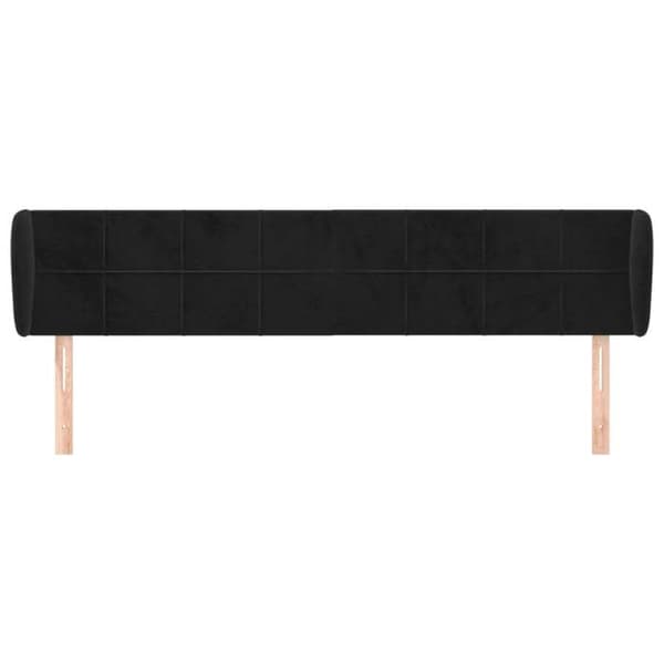 Maison Exclusive - Päätylevy korvilla Musta 183x23x78/88 cm Sametti Svart