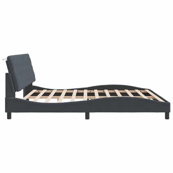 Maison Exclusive - Sängram utan madrass mörkgrå 200x200 cm sammet