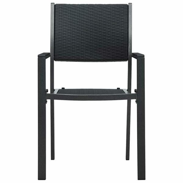Maison Exclusive - Havestole sæt af 4 Sort Plastik Rattan-look Svart