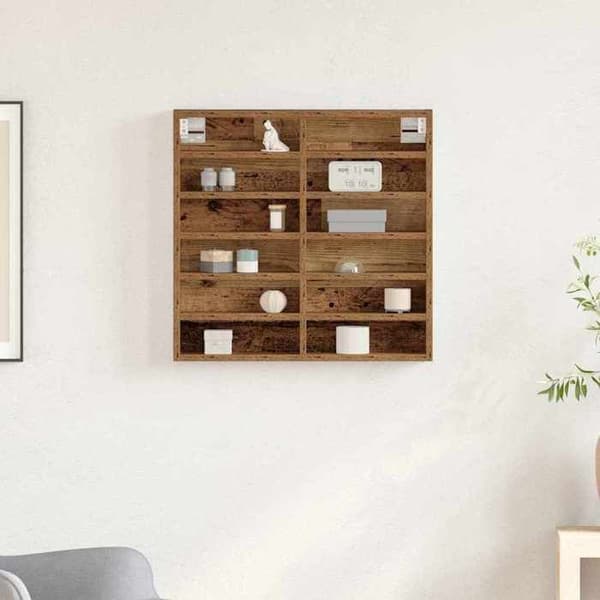 Maison Exclusive - Vitrinskåp Väggmontering Gammalt Trä 60 x 8,5 x 58 cm