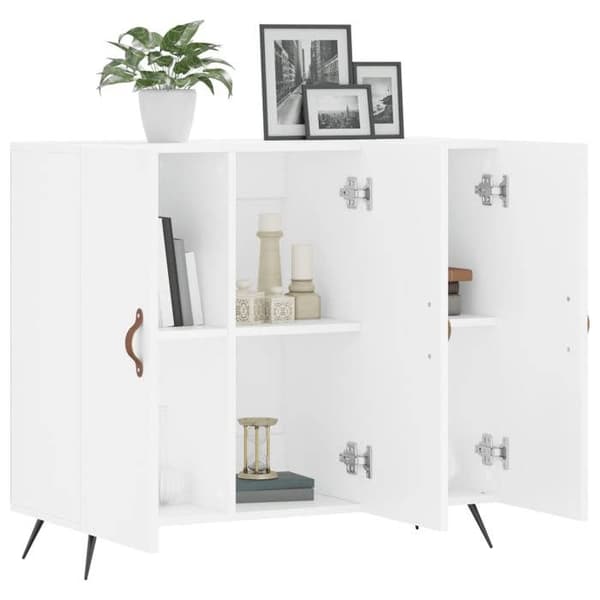 Maison Exclusive - Hvidt buffet 90x34x80 cm ingeniørtræ
