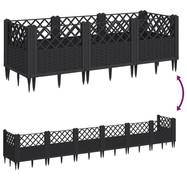 Maison Exclusive - Blomlåda med svarta pinnar 123,5x43,5x43,5 cm PP