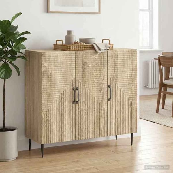 Maison Exclusive - Buffé Ek Sonoma 89 x 34,5 x 80 cm Ingenjörsträ