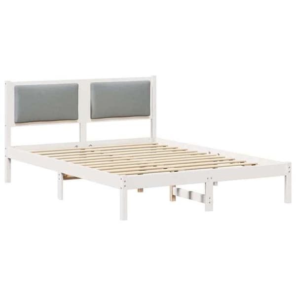 Maison Exclusive - Sängram Ljusgrå 140 x 200 cm Massivt trä Ljusgrått