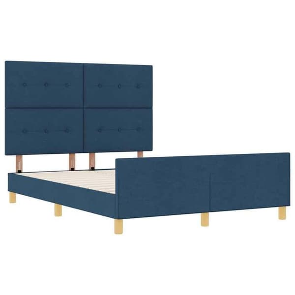 Sängram - EXKLUSIV HEM - Modern Sammet Ottoman - Blå - 160 x 200 cm - Dold förvaring Blå