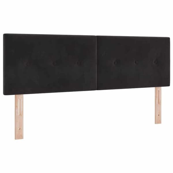 Maison Exclusive - Fjederseng med sort hovedgærde 190 x 140 cm Velour