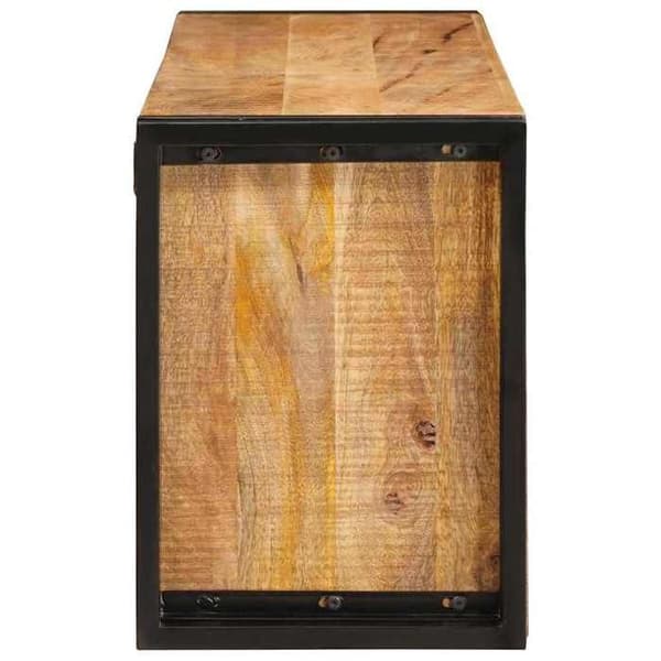 Maison Exclusive - Vinställ 100 x 45 x 33 cm i solid rå mangoträ