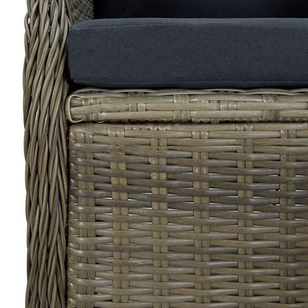 Maison Exclusive - Fällbar trädgårdsstol med kuddar, flätad resin, brun