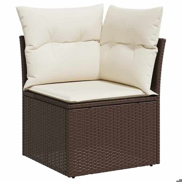 Maison Exclusive - Trädgårdsmöbler med kuddar 6 delar brun flätad resin